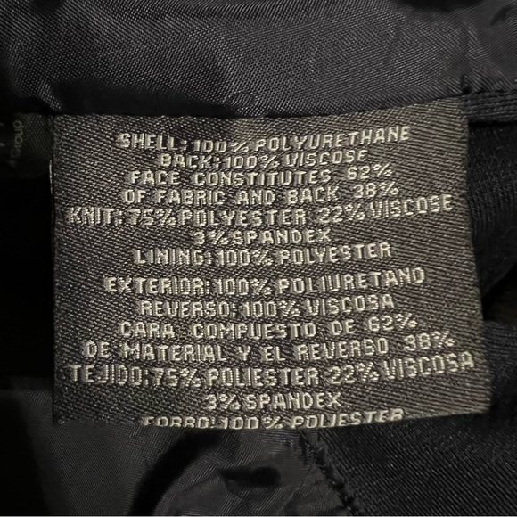 Kenneth Cole Reaction Faux Leather Jacket Zippered Pockets Navy Size Small - Picture 4 of 4